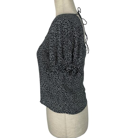 Other Stories Top Women Small EU 36 Coquette Black Ditzy Floral Milkmaid Cottage - Picture 3 of 16